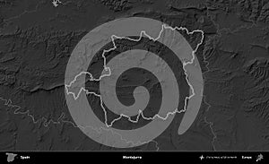 Montejurra outlined, Spain. Grayscale