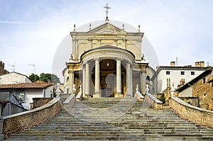 Montemagno (Asti): The parish church of San Martino and Stefano. Color image