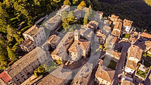 Montemonaco and Sibillini mountains from above photo