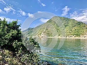 Montenegro, Adriatic coast. The purest waters of the Bay of Kotor.