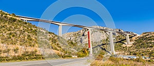 Montenegro. Bridge Moracica. Reinforced concrete bridge across the Moraci gorge. The motorway Bar - Bolyare. The bridge