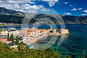 Montenegro, Budva, old town top view photo