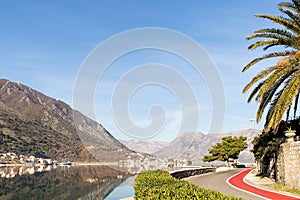 Montenegro, Kotor Bay, reflection of the city in the sea