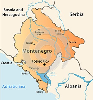 Montenegro map photo