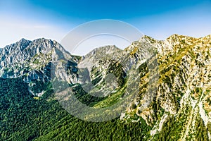 Montenegro mountains helicopter aerial view