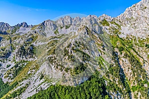 Montenegro mountains helicopter aerial view