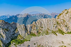 Montenegro mountains helicopter aerial view