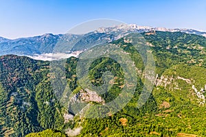 Montenegro mountains helicopter aerial view