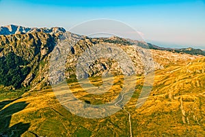 Montenegro mountains hiking trail - aerial