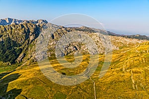 Montenegro mountains hiking trail - aerial