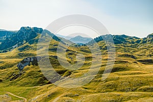 Montenegro mountains at sunrise - aerial