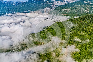 Montenegro mountains at sunrise - aerial