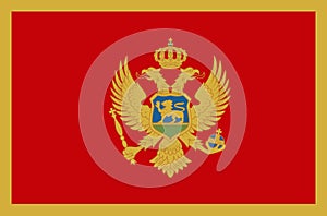 Montenegro national flag. Official flag of Montenegro accurate colors