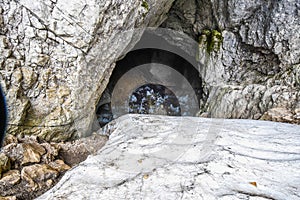 Ice cave, Ledena pecina, in Montenegro, National Park Durmitor.