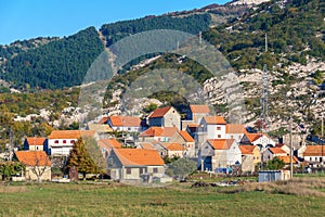 Montenegro Negushi Village in Autumn 2019 year. Lovcen.