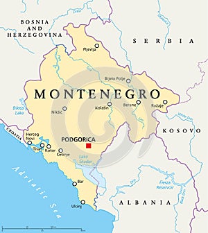 Montenegro Political Map photo