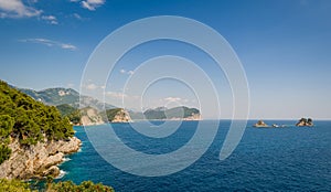 Montenegro sea landscape with islands