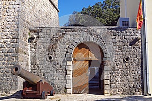 Montenegro, Tivat city. Medieval summer house of the Buca family.  Entrance door