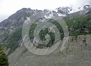 Montenvers view from the Ice Cave on the Sea of Ice Glacier photo