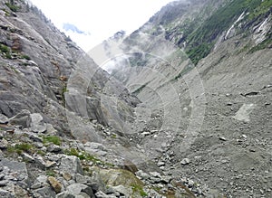 Montenvers view from the Ice Cave on the Sea of Ice Glacier photo