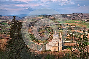 Montepulciano, Siena, Tuscany, Italy: the countryside with the church of San Biagio