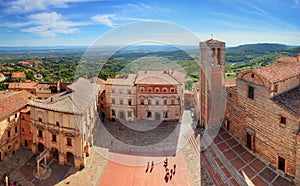 Montepulciano town panorama in Tuscany, Italy