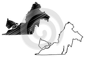 Monteregie Administrative region (Canada, Quebec Province, North America) map