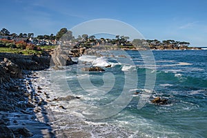 Monterey California shoreline landscape and houses