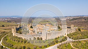 Monteriggioni, Siena, Italy. Drone aerial landscape of the wonderful medieval village. Tuscany, Italy
