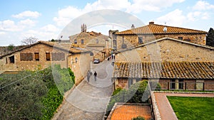 Monteriggioni town with blue sky background