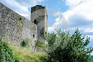 Monteriggioni wall or fortification, tower in Italy, Tuscany