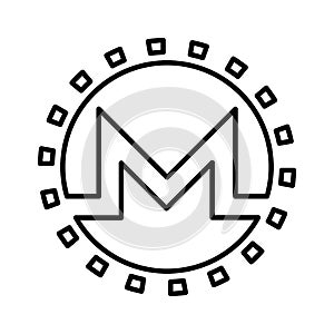 Montero, crypto currency line icon. Outline vector.