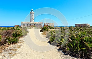 Capo Murro di Porco lighthouse, Syracuse, Sicily, Italy photo