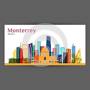 Monterrey city architecture silhouette. photo