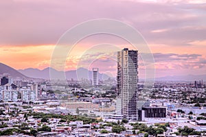 Monterrey goldenhour with buildings