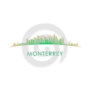 Monterrey skyline silhouette. photo