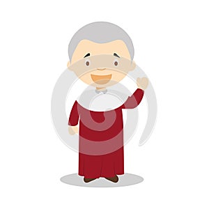 Montesquieu cartoon character. Vector Illustration.