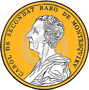 Montesquieu portrait stamp, vector photo
