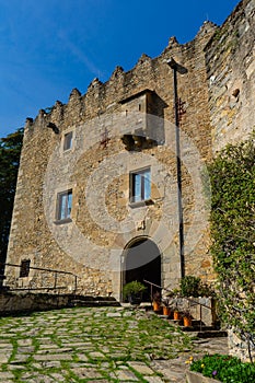 Montesquiu Castle in Ripoll, Catalonia, Spain.