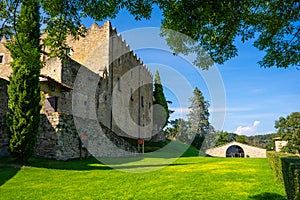 Montesquiu Castle in Ripoll, Catalonia, Spain.