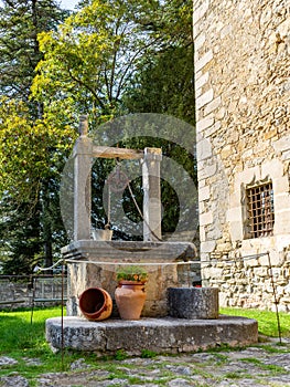 Montesquiu Castle in Ripoll, Catalonia, Spain.