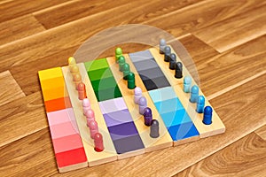 Montessori wood color gamut photo