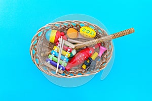 Montessori material musical instrument. Education at home