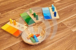 Montessori wood color gamut