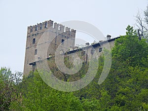 Monteveglio Abbey on a hill top