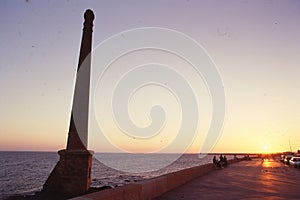 montevideo uruguay,beach sunset sihouette