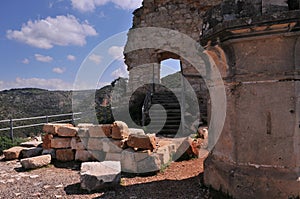 Montfort Castle. Qal`at al-Qurain or Qal`at al-Qarn - `Castle of the Little Horn` a ruined Crusader castle in the Upper Galilee re