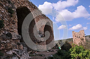 Montfort Castle. Qal`at al-Qurain or Qal`at al-Qarn - `Castle of the Little Horn` a ruined Crusader castle in the Upper Galilee re