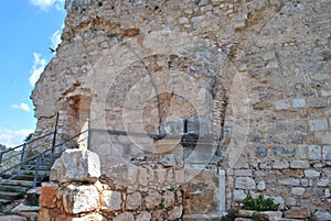 Montfort Castle. Qal`at al-Qurain or Qal`at al-Qarn - `Castle of the Little Horn` a ruined Crusader castle in the Upper Galilee re