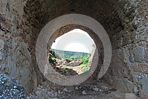 Montfort Castle. Qal`at al-Qurain or Qal`at al-Qarn - `Castle of the Little Horn` a ruined Crusader castle in the Upper Galilee re